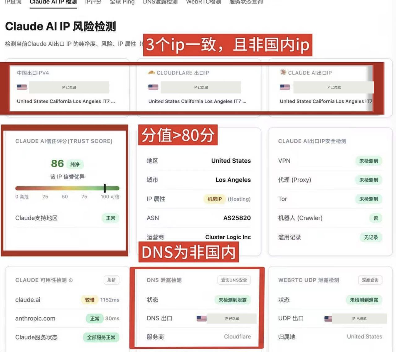 IP 检测结果